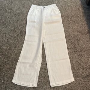 Lands' End Women's Wide Leg Pants - White